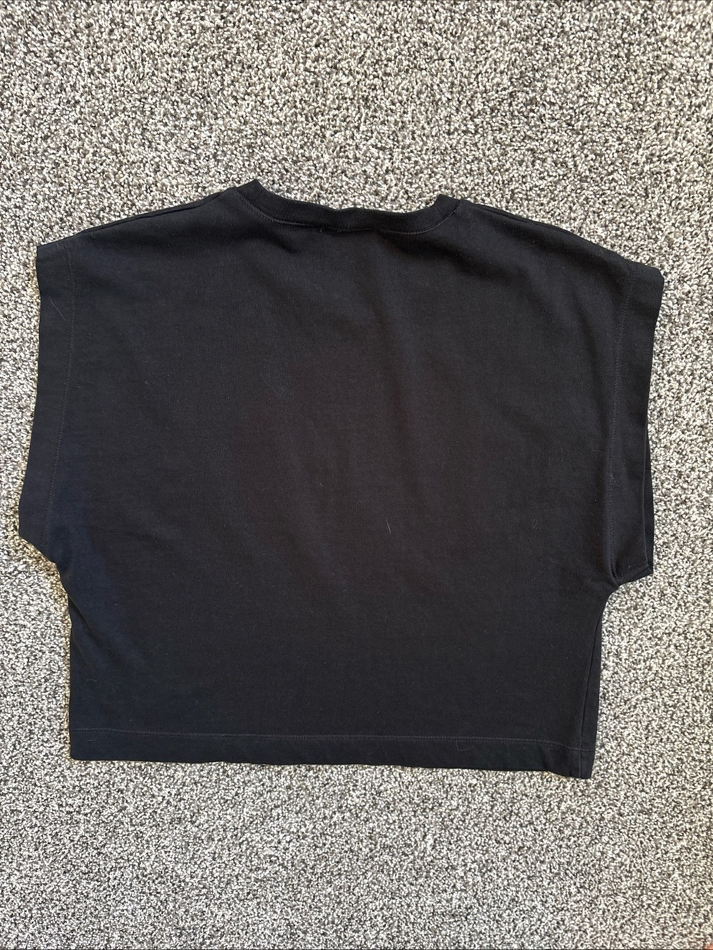 Zara Women’s Cap Sleeve Black Shirt Cropped Size Medium Casual Chic - Picture 2 of 7